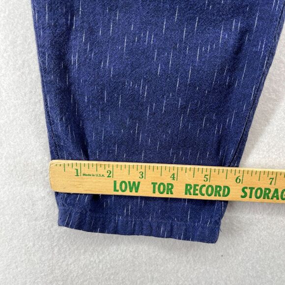 EILEEN FISHER Pants PS Petite Ikat Organic Cotton Droplet Ankle Tapered Blue - Picture 15 of 16